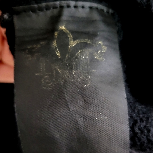 Mackage Black Turtleneck Wool Leather knit Fit Sweater - Picture 5 of 5